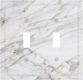 Decorative Switch Plate Covers Gray Gold Marble Abstract Modern Luxury 2 Gang Double Toggle Light Switch Cover Plate Electrical Wall Plate Outlet Cover for Bedroom Home Decor