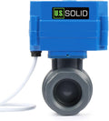 U.S. Solid 1"UPVC Motorized Ball Valve - Plastic Electrical Ball Valve with Full Port, 2 Wire Auto Return, 110V AC, Normally Closed