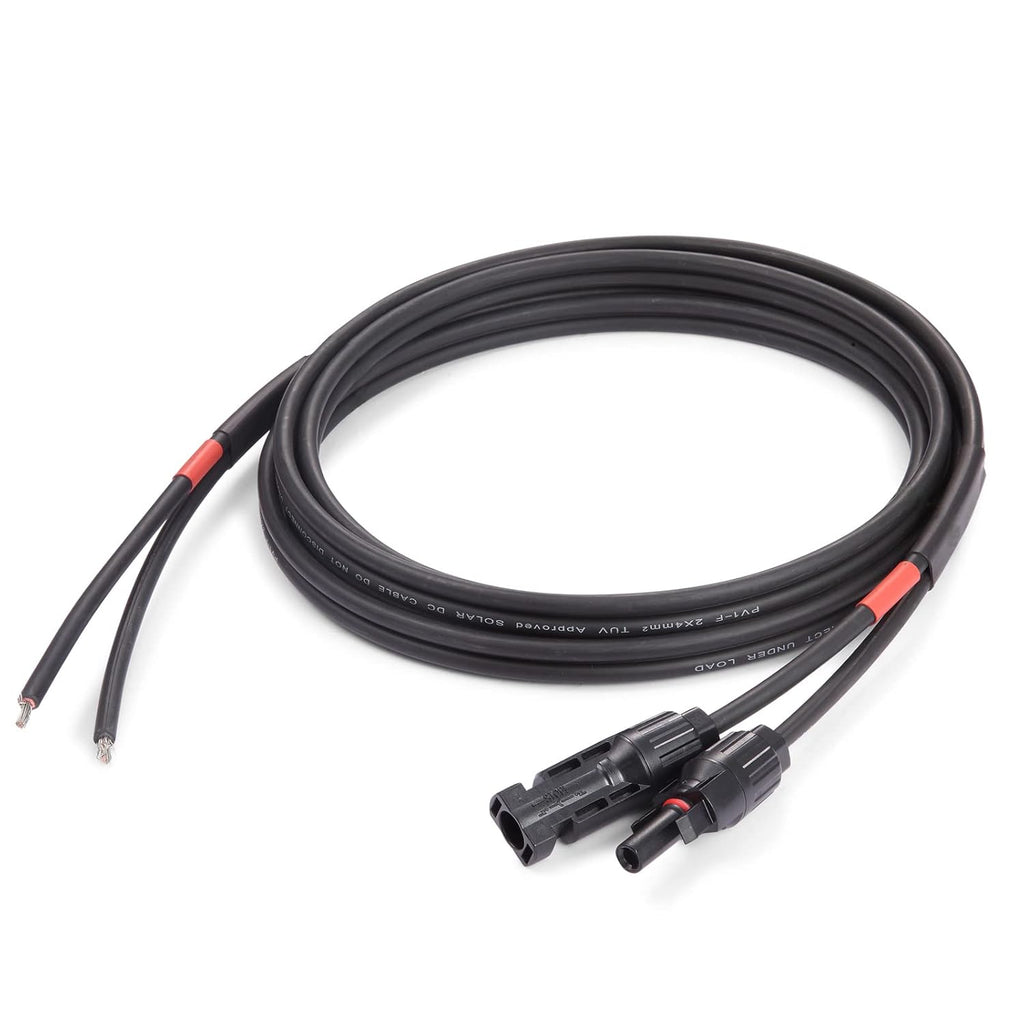 Solar Cable 30 Feet 2x12 AWG Twin Wire Solar Extension Cable, Copper Strand with Female and Male Connectors on Single end, Solar Panel Cable Wire & Adaptor for Home, Shop and RV Solar Panels