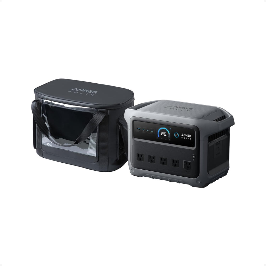 Anker SOLIX C1000 Gen 2 Portable Power Station with Water Resistant Bag, 2,000W (Peak 3,000W) Solar Generator, Full Charge in 49 Min, 1024wh LiFePO4 Battery for Home Backup, Power Outages, and Camping