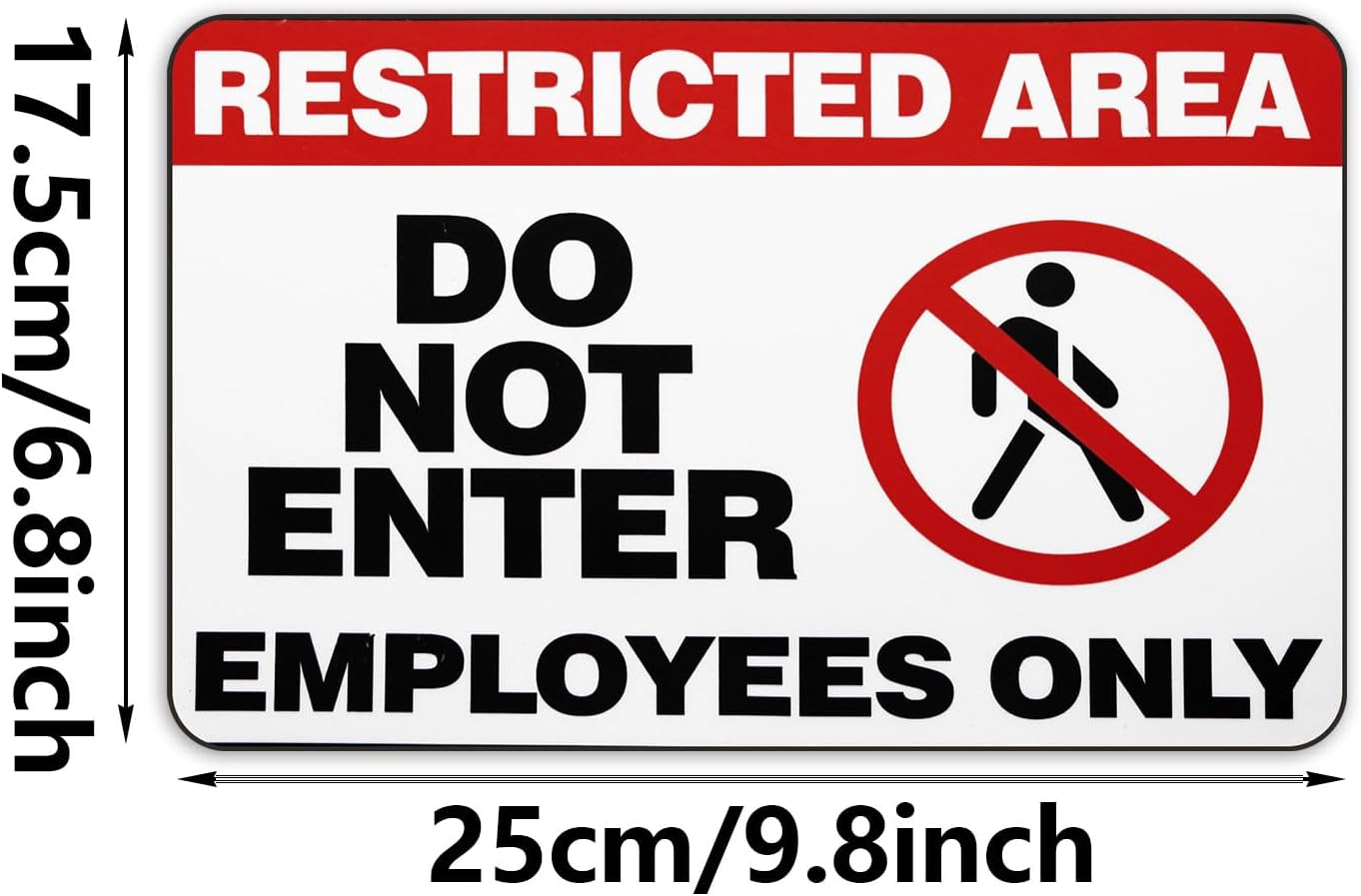 Restricted Area Sign, 3 Pack Magnetic Do Not Enter, Employees Only Signs, 10 x 7 Inch Premium Magnetic Signs, UV Protected, Waterproof, Weatherproof and Fade Resistant, Indoor & Outdoor
