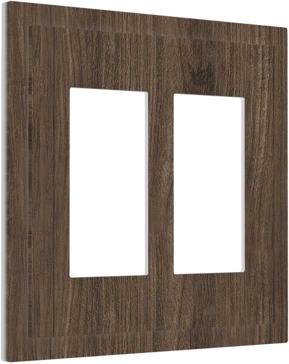Decorative Outlet Covers Rustic Walnut Wood Grain 2 Gang Double Rocker Light Switch Cover Plate Electrical Switch Plate Cover Decorate GFCI Wall Plate for Farmhouse Cabin Decor