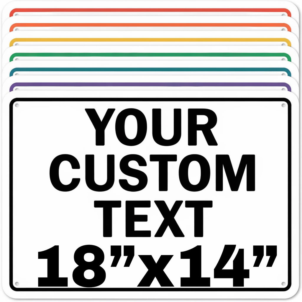 Custom Aluminum Signs – Personalized Weatherproof Metal Signs for Indoor & Outdoor Use – Multiple Sizes – Add Text/Logo – Optional Reflective & Double-Sided Printing – for Home, Business, Hazard, Garden, Door & Commercial Use (Rectangle 2, 18x14inch)