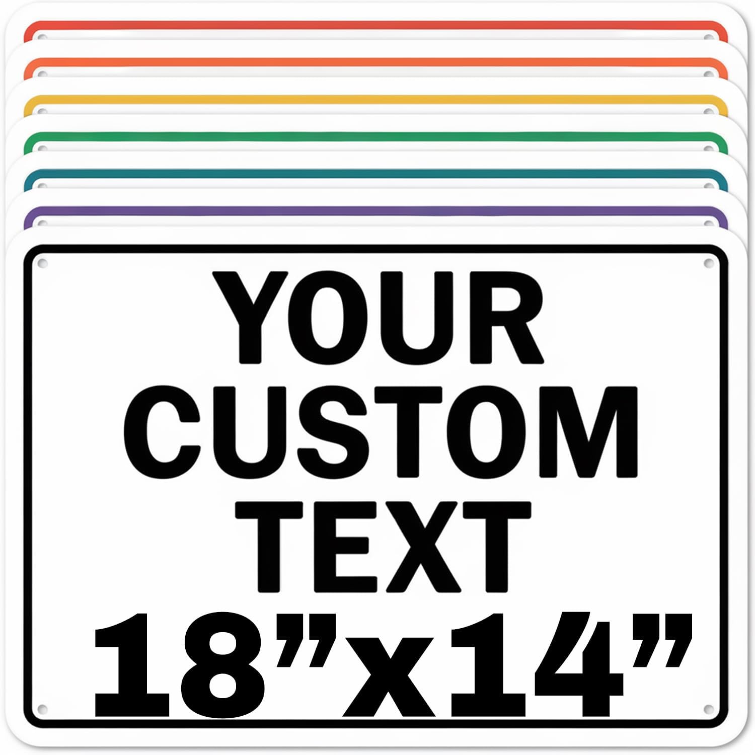 Custom Aluminum Signs – Personalized Weatherproof Metal Signs for Indoor & Outdoor Use – Multiple Sizes – Add Text/Logo – Optional Reflective & Double-Sided Printing – for Home, Business, Hazard, Garden, Door & Commercial Use (Rectangle 2, 18x14inch)