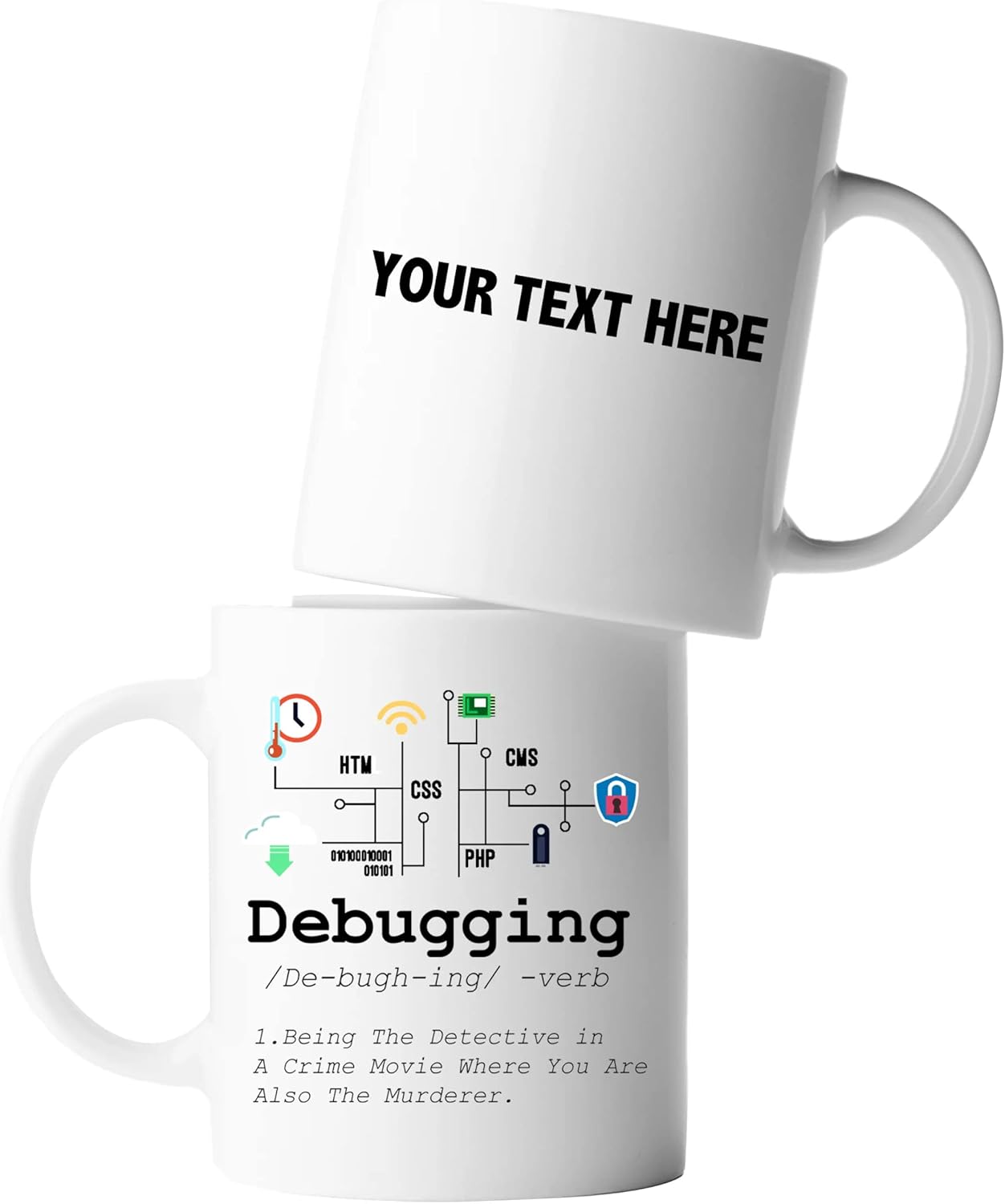 Personalized Debugging Definition Mug Customized Funny IT Programmer Programming Coding Code Coffee Mug 11oz Computer Teacher Student Present 11oz