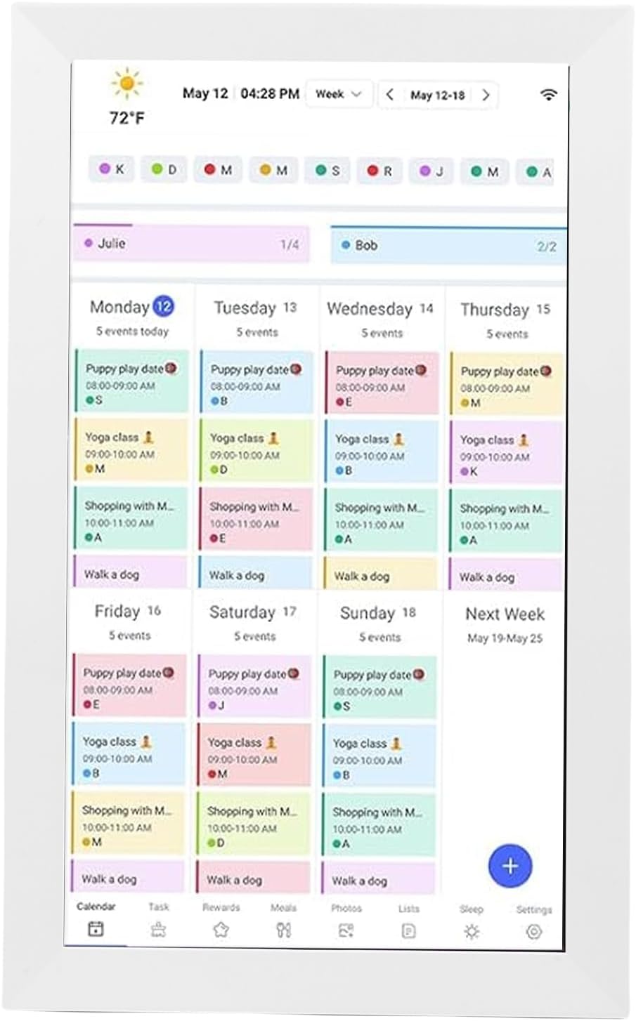 Bewinner 15.6 Inch Wall Planner Digital Calendar & Chore Chart, Smart Touchscreen Wall Calendars Interactive Display with APP for Family Schedules, Electronic Picture Frame (US Plug)