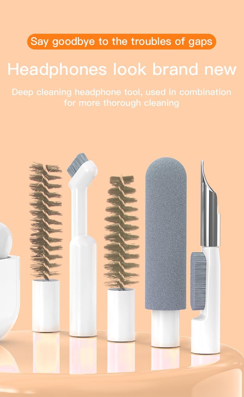 32-in-1 Multi-Functional Cleaning Kit for Electronics inlcuding Headphones,Mobile Phones,Computer,Monitor,Lens and etc, Compact and Portable Design (Black)