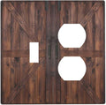Decorative Outlet Covers Vintage Brown Farmhouse Barn Door 2 Gang Light Switch Cover Plate Single Toggle Duplex Wall Plates for Electrical Outlets Switch Plate Covers for Bedroom Home Decor