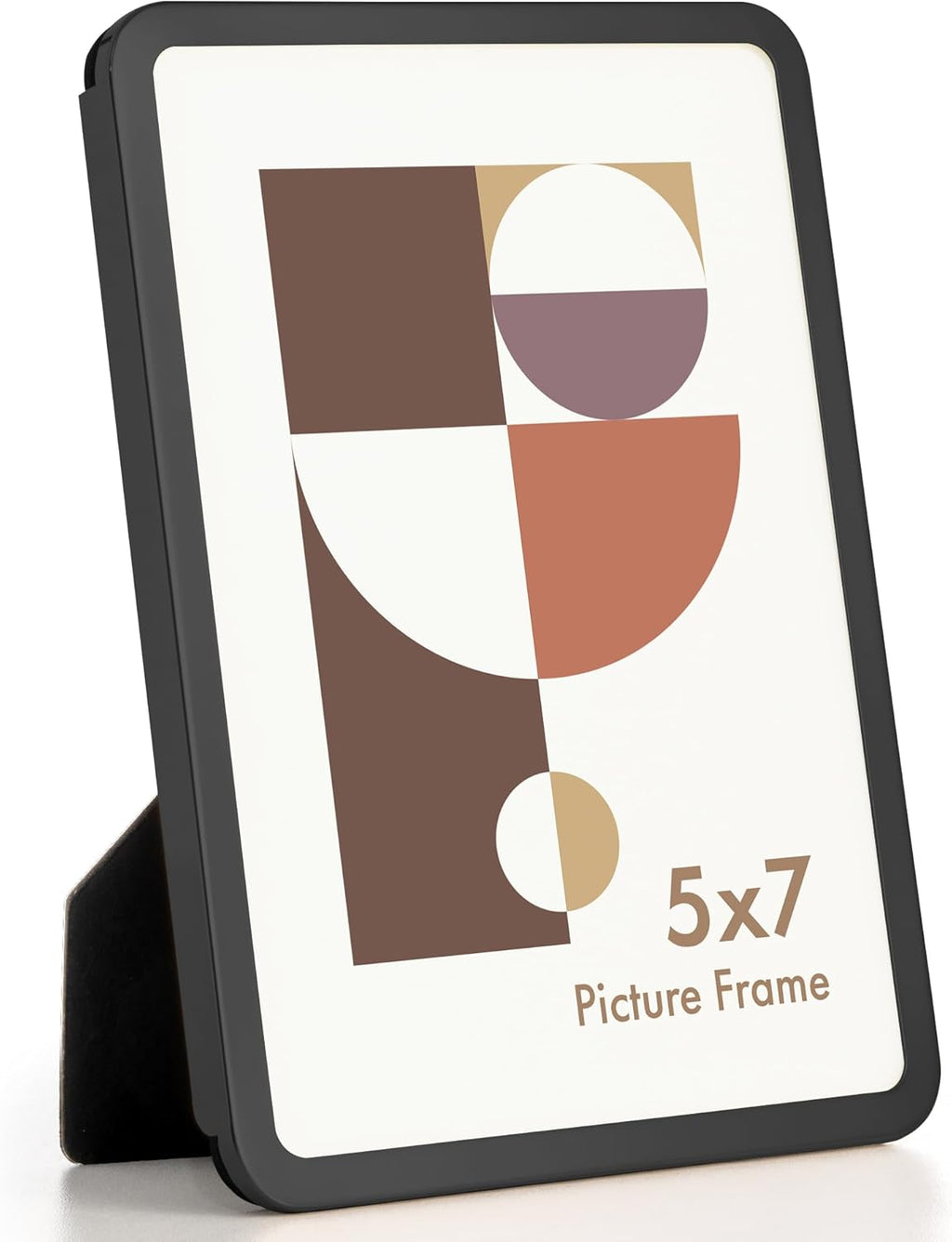 Axeman 5x7 Picture Frame-Metal Rounded Corner Frame 5x7, 5''x7''Photo Frame with Tempered Glass,Tabletop and Wall Display, One-Piece 5 By 7 Metal Picture Frame for images, Black