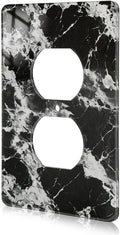 Black White Marble Pattern Acrylic Outlet Covers Light Switch Plate Decorative Wall Plate Light Switch Plate Cover Double Hole Outlet Plate Cover