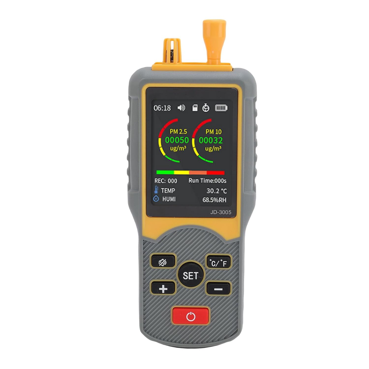 WALFRONT PM2.5 PM10 Air Quality Monitor, ABS Construction, Smart Portable CO2 Tester with 5-Channel Detection for Indoor Home Use