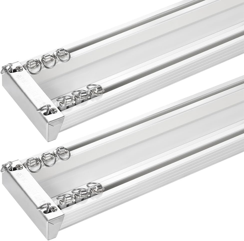 ZSHINE Heavy-Duty Curtain Conjoined Double Track rails Ceiling Mounting for Living Room Bedroom Room Divider (White 6.6ft 2sets)