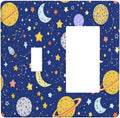 Stars Starry Night Sun Moon Planet Constellations Outlet Covers 1 Toggle 1 Rocker Combination Light Switch Cover Plate Decorative Wall Plate Electrical Switch Plates for Bedroom Bathroom