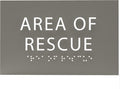 6" X4" Area of Rescue Sign - ADA Compliant Tactile Graphics Grade 2 Braille Text Wall Sign | Emergency Assistance, Refuge Place Sign for Schools, Offices, Apartments & Restaurants