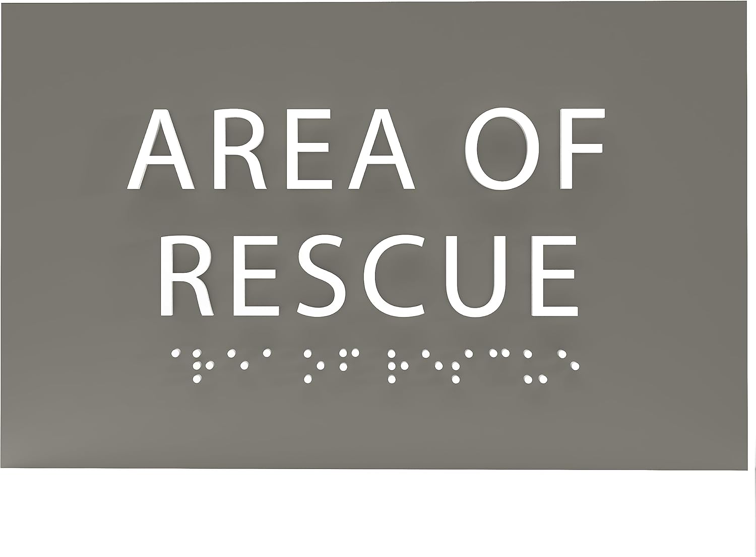 6" X4" Area of Rescue Sign - ADA Compliant Tactile Graphics Grade 2 Braille Text Wall Sign | Emergency Assistance, Refuge Place Sign for Schools, Offices, Apartments & Restaurants