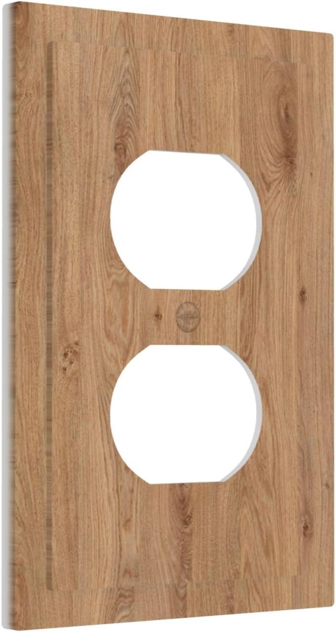 Outlet Covers Vintage Rustic Wood Color Brown Wood Grain 1 Gang Duplex Electrical Receptacle Faceplate Light Switch Cover Wall Plate Decorative Switch Plates for Farmhouse Cabin Decor