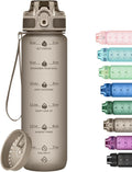 32oz Water Bottle with Time Marker, Motivational Drinking Bottle with Strap, BPA-Free Leak-Proof, Encouraging Water Bottle Time to Drink Water for Gym School Office Travel