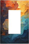 Outlet Covers Abstract Colorful Modern Luxury Rainbow 1 Gang Wall Plates Single Rocker Light Switch Covers Decorative Switch Plates Electrical GFCI Panel Covers for Home Office Decor 5 X 3 IN