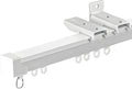 Retractable Curtain Track System, 13.5-15.1ft/161.4-181.1in Ceiling & Wall Mounting Aluminum Heavy Duty Track for Curtains with Silent Rollers, Adjustable Rod Rail for Room Divider/Shower/Living Room