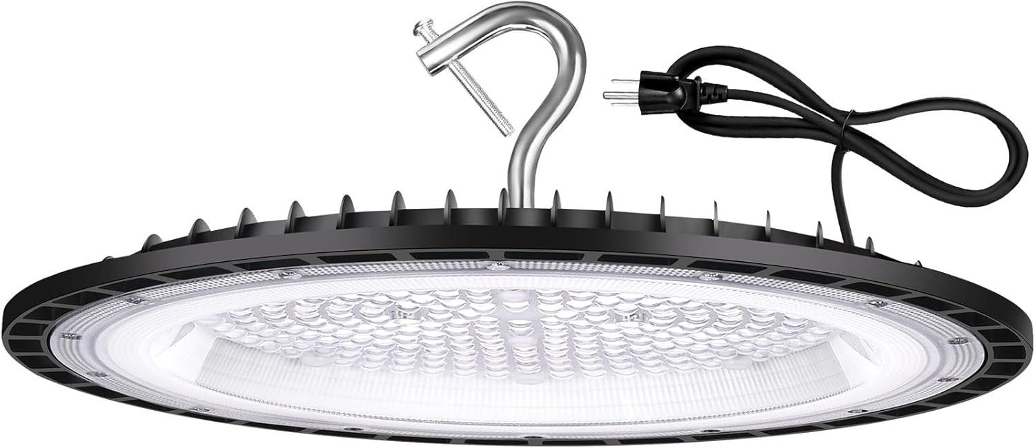 200W UFO Led High Bay Light Fixture,120VAC,30800LM,5000K Daylight Commercial Shop Bay Lighting,[850W MH/HPS Equiv.] US Plug Area Lighting for Garage/Warehouse/Barn/Gym/Factory/Workshop