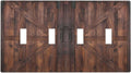 Decorative Light Switch Cover Plate Vintage Brown Farmhouse Barn Door 4 Gang Wall Plates for Electrical Outlets Quad Toggle Switch Plate Covers Outlet Covers Faceplate for Bedroom Home Decor