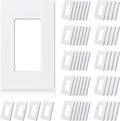 ELEGRP Matte White 1-Gang Screwless Decorative Wall Plates, Standard Size Unbreakable Thermoplastic Faceplate Cover for Decorator Receptacle Outlet Switch, UL Listed (50 Pack)