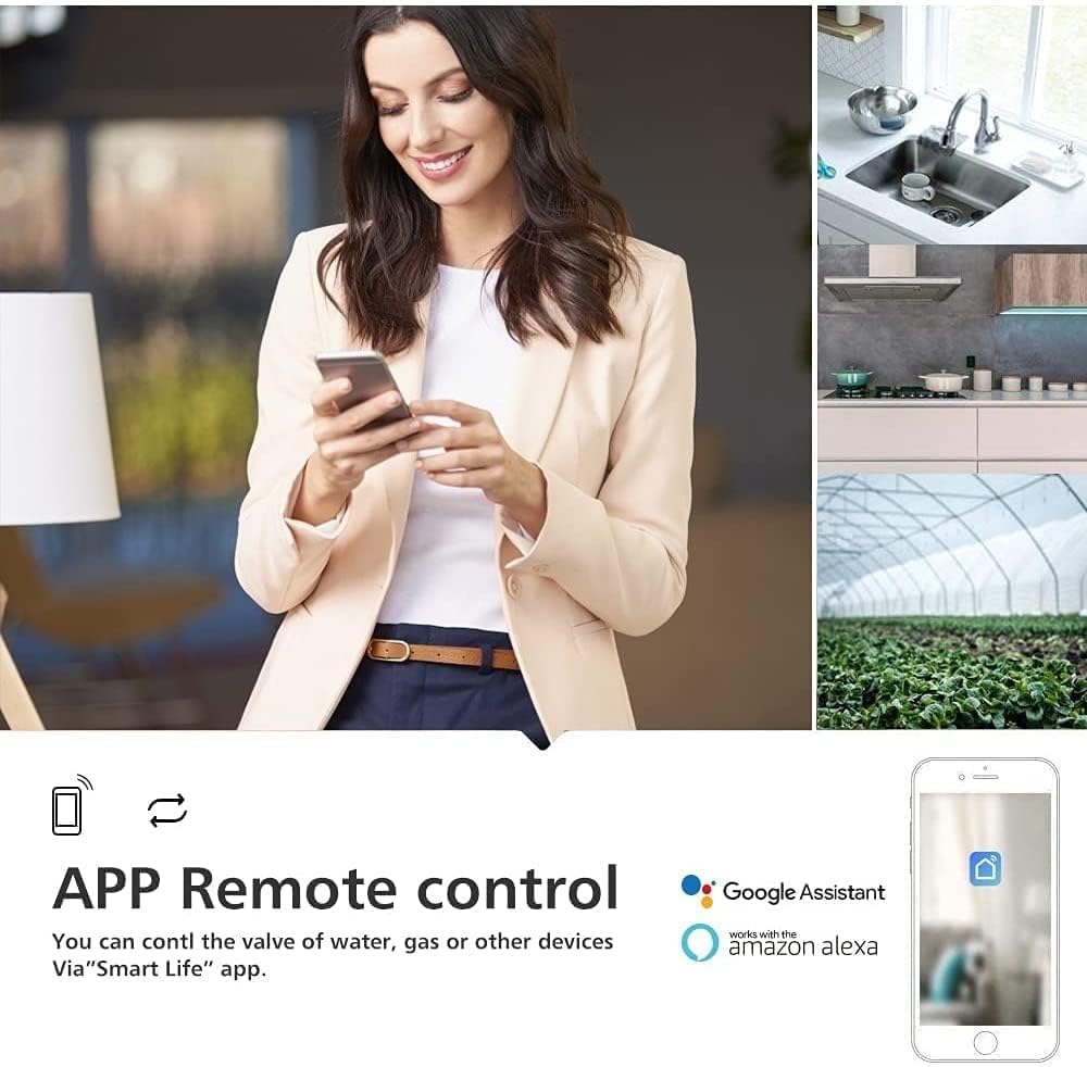 UseeLink Smart WiFi Water Valve, 2-pack, Compatible with Alexa and Google Assistant,Application program iOS/Android