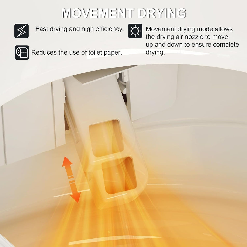 Smart Toilet with Built-in Tank and Pump-assisted Flushing, Foot Sensor Operation, Heated Seat, Dryer, Multiple Cleaning Modes, Digital Display (ST-PRO)