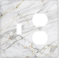 Outlet Covers Gray Gold Marble Abstract Modern Luxury 1 Toggle 1 Duplex Switch Plate Covers Electrical Light Switch Cover Plate Decorative Wall Plate Socket Cover for Bedroom Home Decor