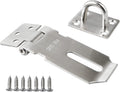 Alise Door Lock Hasp Latch,3 Inch SUS 304 Stainless Steel Safety Packlock Clasp Hasp Lock Latch with Fixing Screw for External Doors Window Cabinet Pet Cage, Brushed Nickel MS9-3A