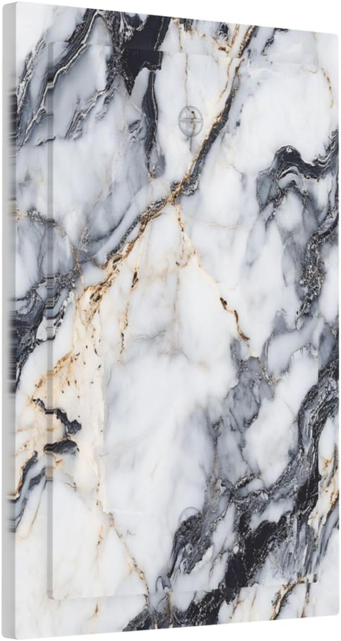 Light Switch Cover Plate Black Gold Marble Abstract Modern Luxury 1 Gang No Device Blank Wall Plate Electrical Outlet Cover Decorative Switch Plate Covers for Bedroom Home Decor