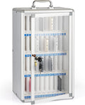 Loghot Aluminum Alloy Pocket Chart Cell Phones Storage Cabinet for Cell Phones, Wall-Mounted Cell Phone Locker Phone Holder with Lock for Classroom, Office, Can be Carried by Hand (36 Slots)