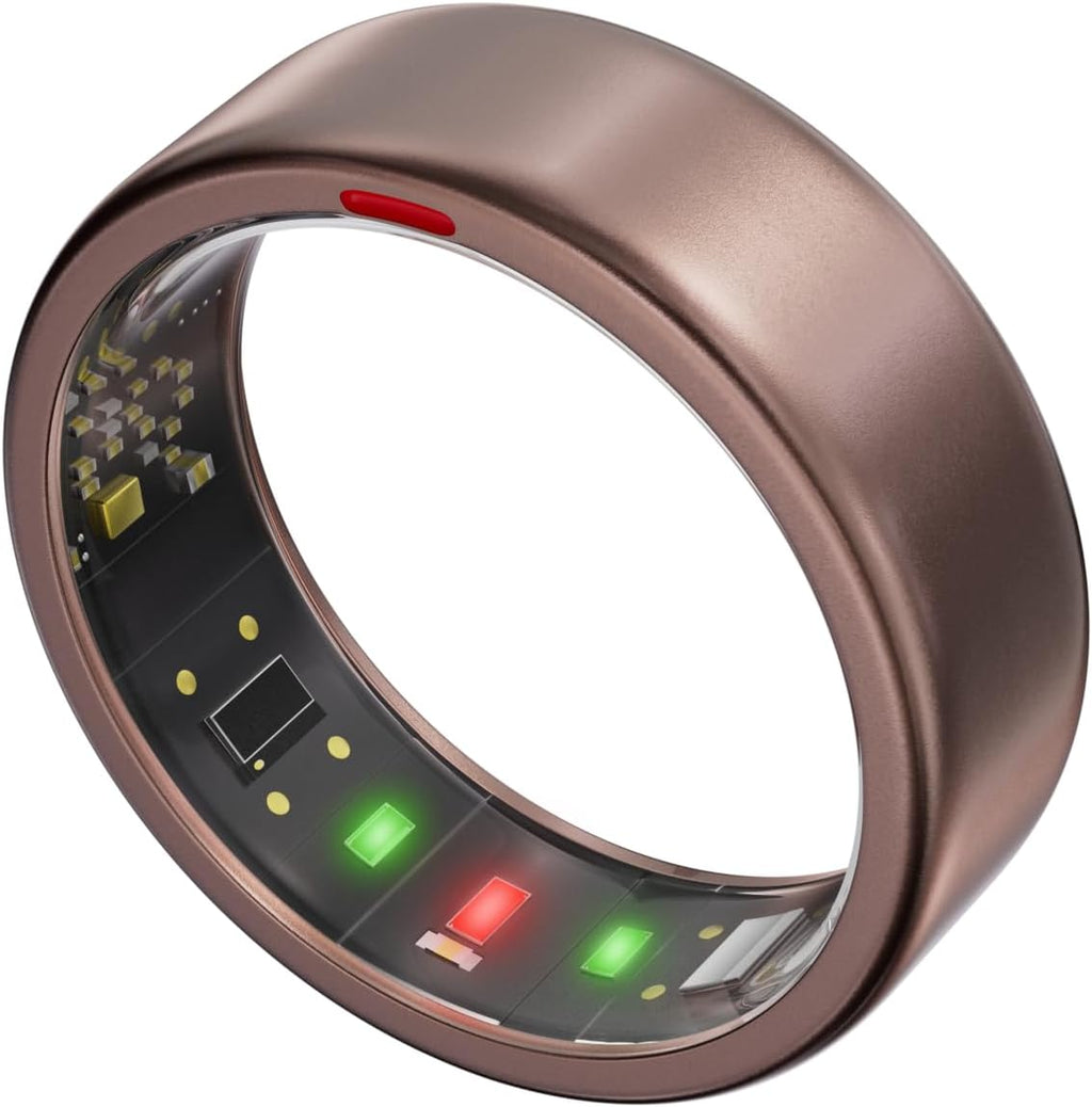 Ring OnePlus - Ultra-Thin Titanium Smart Ring - 7 Days Battery Life - Fitness/SPO₂/Stress/HR/Sleep Skin Temperature Tracker - No App Fee - iOS&Android Compatible (Rosegold, 10)
