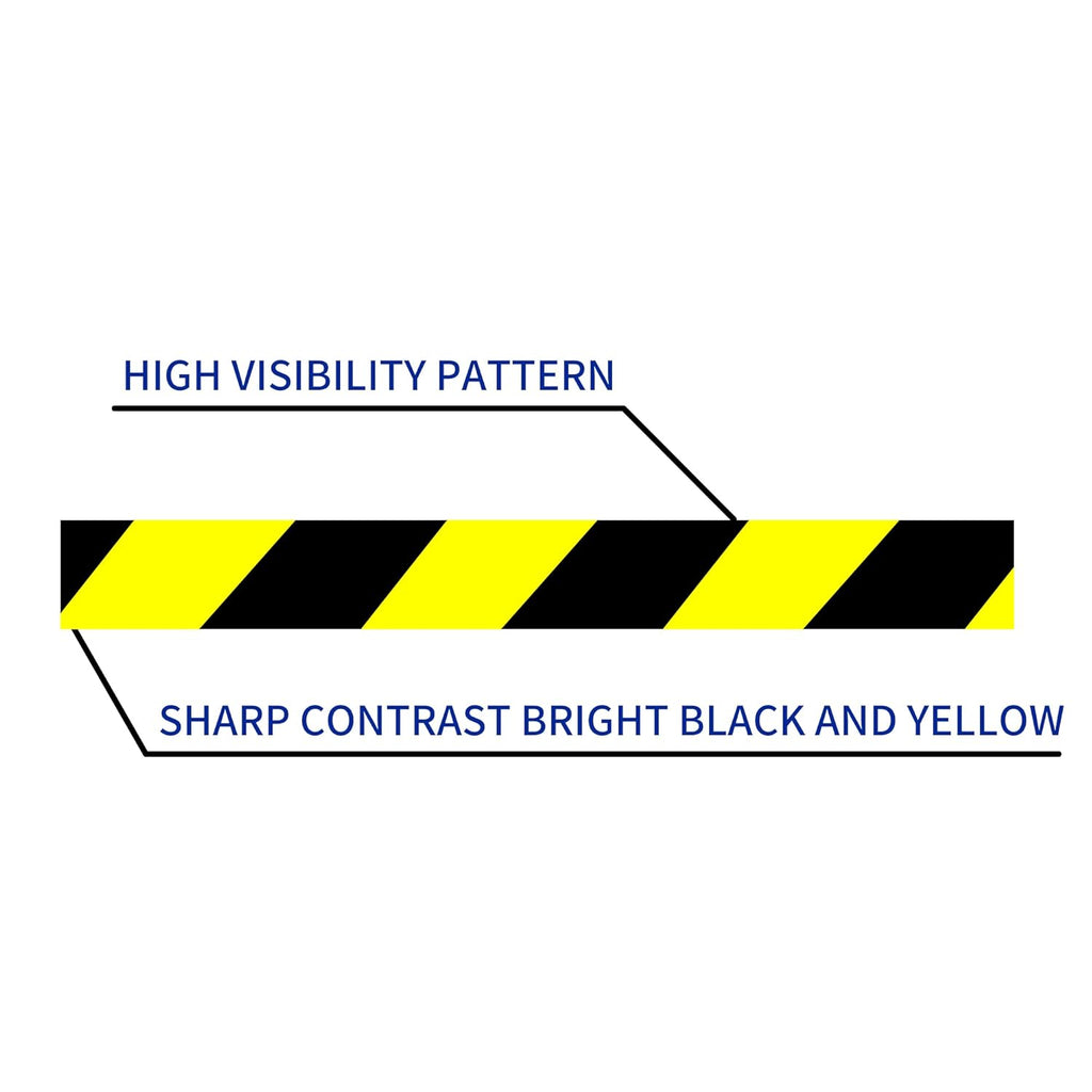 TAPEBEAR Hazard Caution Tape, 2inch x 150 Feet Self Adhesive Warning Tape for Steps, High Visibility Yellow Black Tape for Halloween Outdoor Construction, Scene Barrier, Danger Zone, 16Rolls