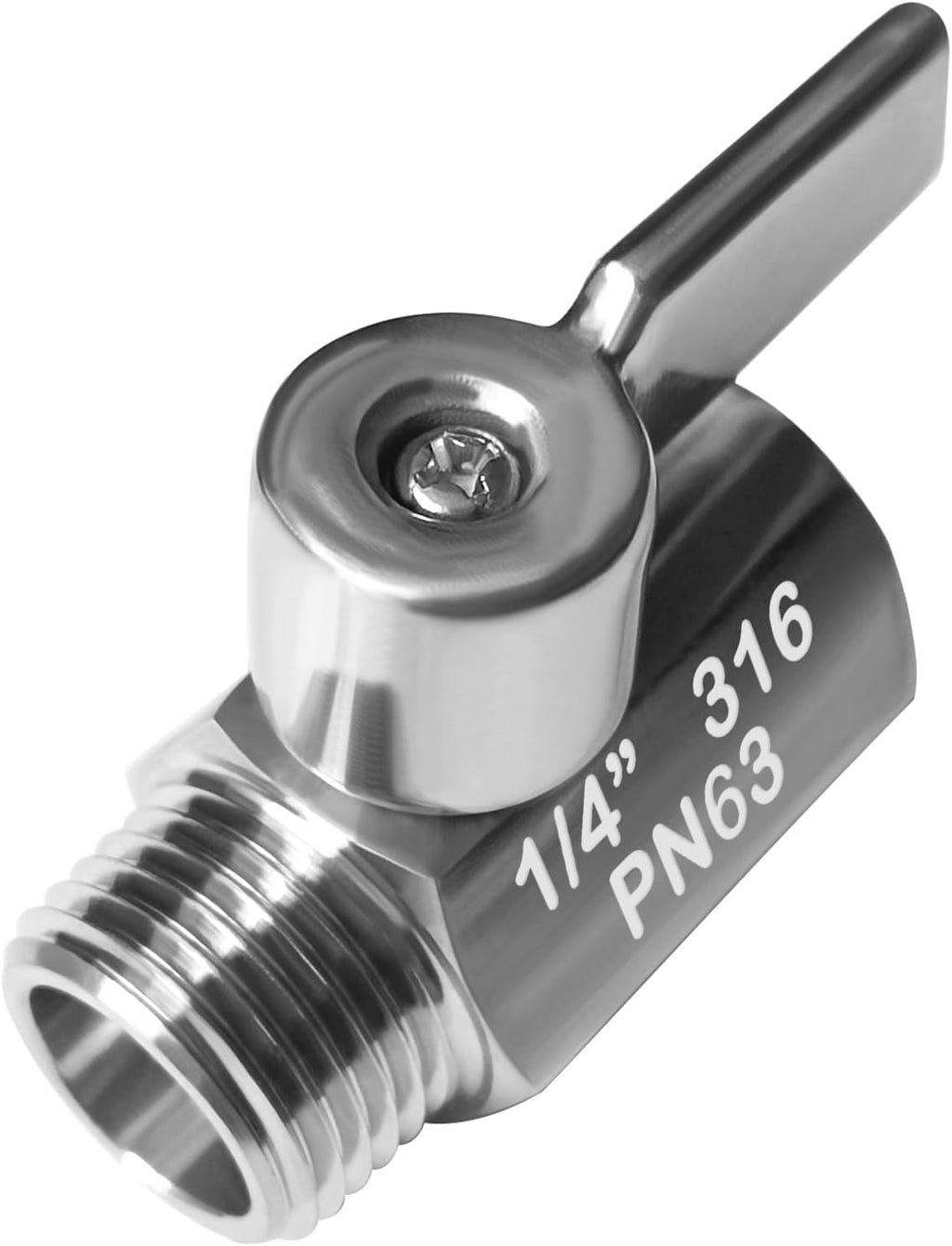 Beduan Mini Ball Valve Stainless Steel(316) 1/4" NPT Male x NPT Female Mini Ball Shutoff Valve