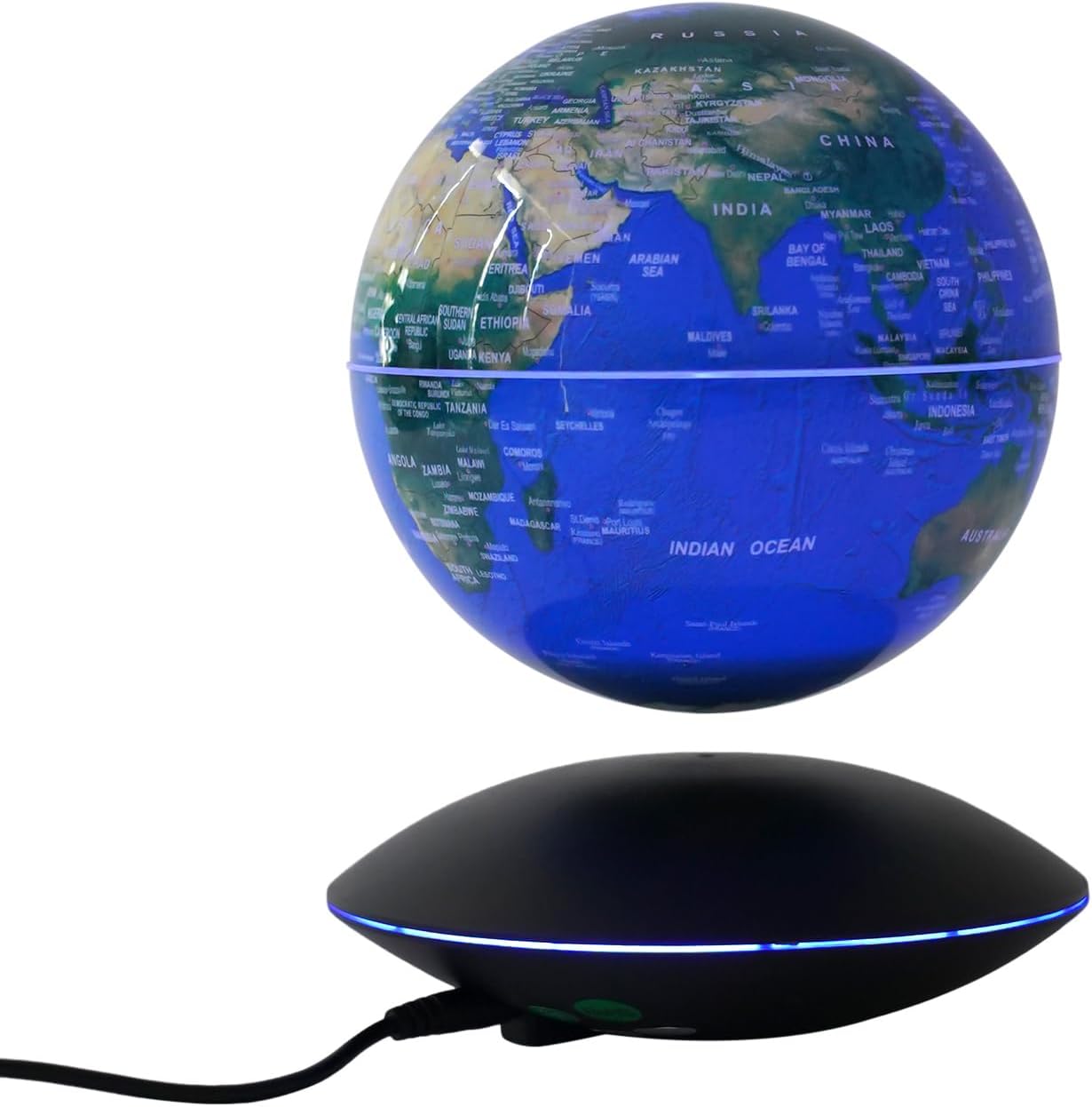 Magnetic Levitation Floating Globe, 6" World Geographic Globes Anti Gravity 360 Rotating World Map with LED Light for Homes, Schools, Offices