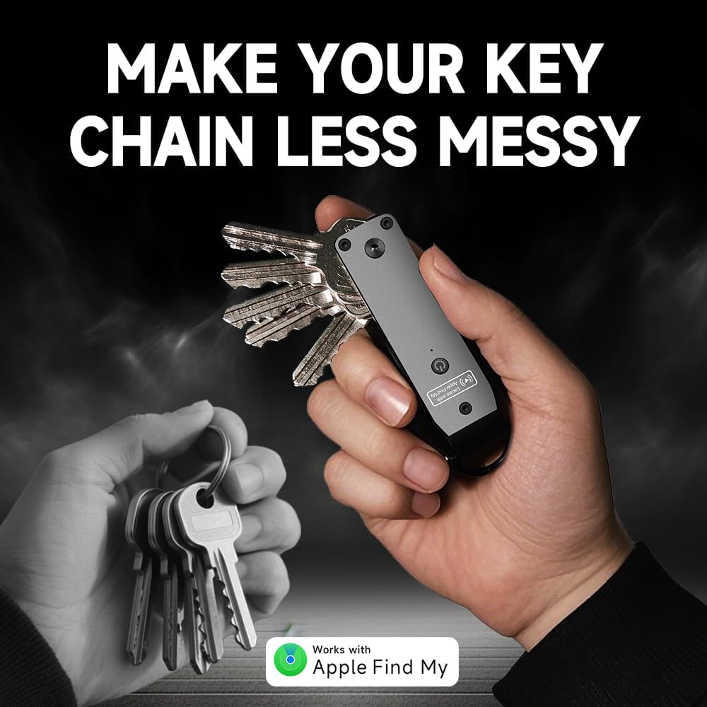 Key Organizer Men's Keychains with Smart Tracker, Key Finder, Compact Key Holder -Minimalist Key Case Metal Car Key Chain