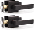 KNOBWELL Premium Oil Rubbed Bronze Closet Door Handles Passage Function Heavy Duty Lever, Door Handle for Left or Right Handing, Interior Door Lever 2 Pack 2.07 lb One Lever