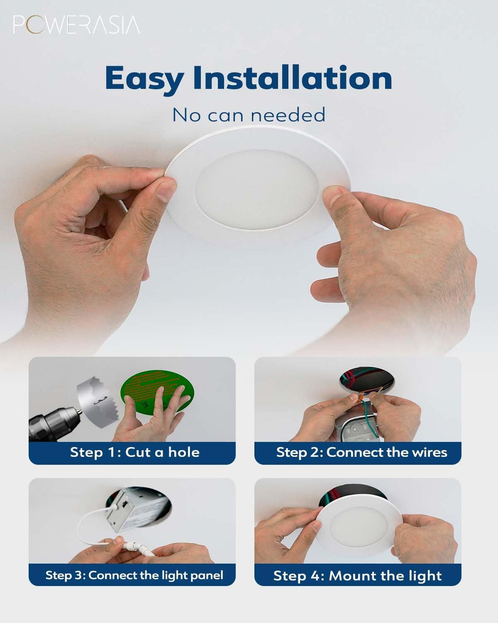 20 Pack 4 Inch LED Recessed Lighting with Junction Box, 5CCT 2700K/3000K/4000K/5000K/6000K Selectable, 9W 850lm Ultra-Thin Recessed Downlight-ETL and Energy Star Certified