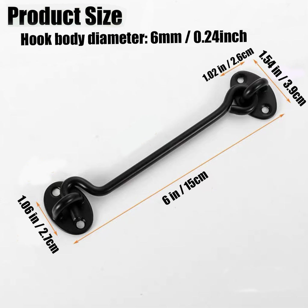 4 Pack Barn Door Latch Door Lock Hardware, Sliding Door Lock Eye Hook Latch with Screws, Rust-Resistant Metal Gate Latch, Privacy Hooks Latch for Inside Door