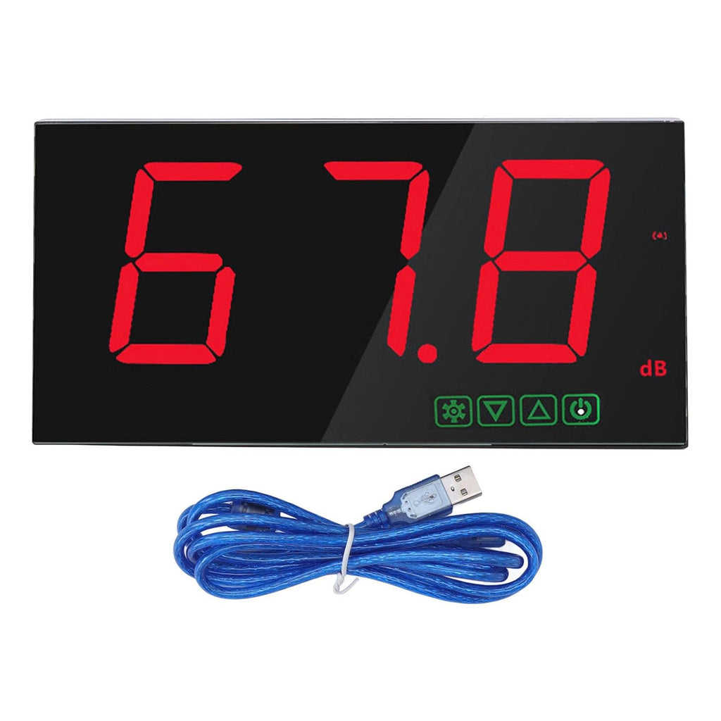 Wall Mounted Decibel Meter, Sound Level Meter 30-130dB with Alarm, USB Rechargeable Battery Level Indication - High Accuracy, Digital Display, Ideal for Industrial and