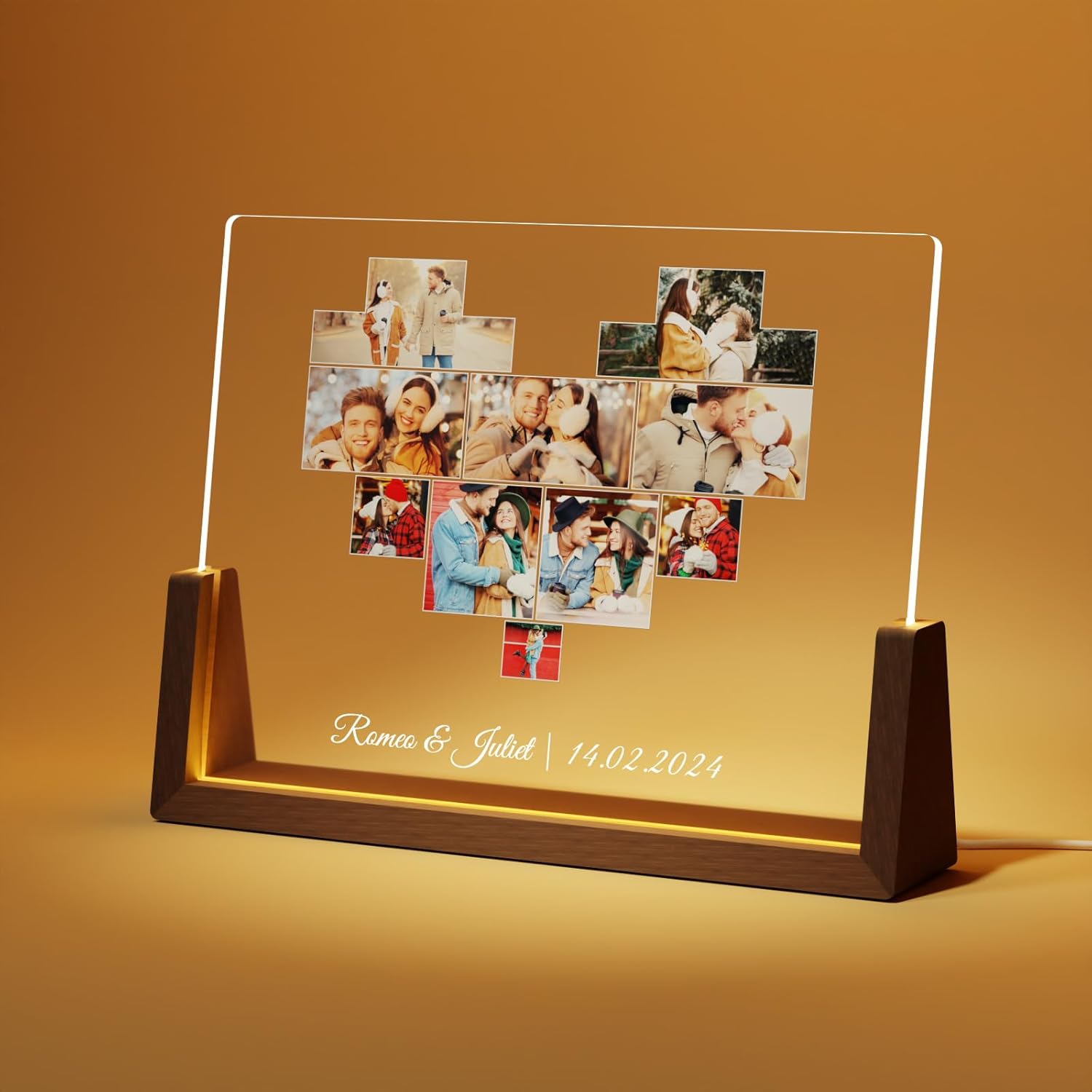 Photo Decorative Plaque Personalized Gifts, Custom Gifts for Him Her, Customized Picture Frame for Boyfriend Girlfriend Couples Wife Women on Anniversary Birthday