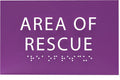 6" X4" Area of Rescue Sign - ADA Compliant Tactile Graphics Grade 2 Braille Text Wall Sign | Emergency Assistance, Refuge Place Sign for Schools, Offices, Apartments & Restaurants