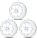 Motion Sensor Light Indoor, LED Night Light Closet Lights, Under Cabinet Lights, AA Battery Operated Stick on Wireless Puck Lights for Wall, Step, Stair, Dimmable (3 Pack)