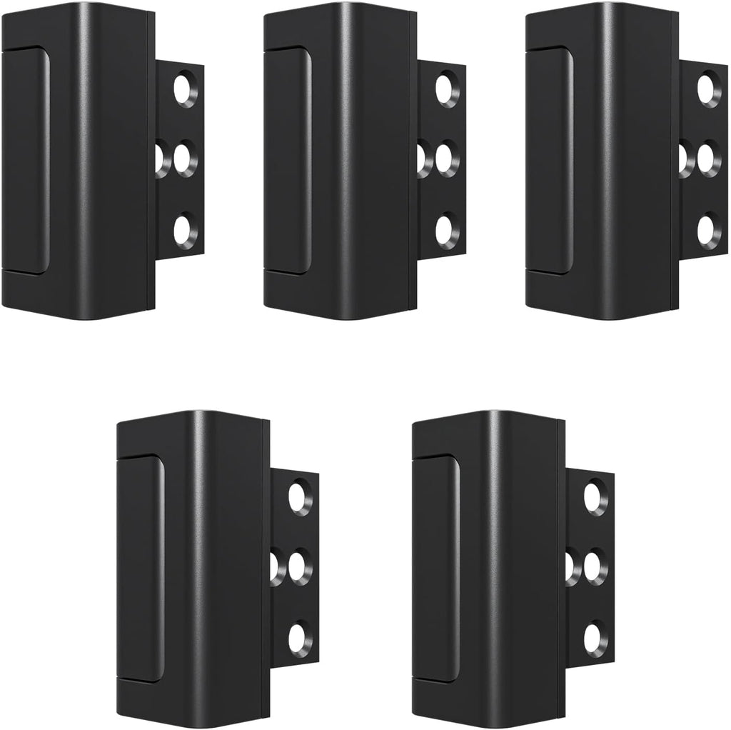 5Pack Home Security Door Reinforcement Lock Childproof, Door Locks for Kids Safety, Door Lock Latch Stopper for Front Door Inside Top of Door, Aluminum Construction Finish