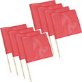 Mytee Products Red Safety Flags for Trucks with Dowel, DOT Compliant - 18 Inch x 18 Inch High Visibility Vinyl Mesh Warning Flags, 8 Pack