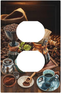 Decorative Outlet Covers Retro Coffee Maker Beans Cup 1 Gang Duplex Light Switch Cover Plate Wall Plates for Electrical Outlets Switchplate Faceplate for Kirchen Decor