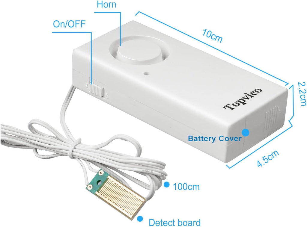 Topvico Water Leak Sensor Detector Flood Alarm for Basement RV Moisture 120dB Work Alone Battery Operated 3 Packs
