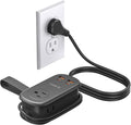 ORICO 65W GaN Travel Power Strip with 7-in-1 Charging Ports (3 AC Outlets/2 USB-A/2 USB-C), Flat Plug and 4FT Extension Cord, Fast Charger for MacBook Pro/Air, iPad Pro, iPhone 17/16/15 -AP3