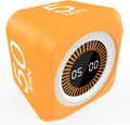 FCXJTU Rotating Cube Pomodoro Visual Timer 5, 25, 10 50 Minutes Preset, Rechargeable Desk Productivity Flip Custom Countdown Timer w/Silicone Cover, Silent Mode for ADHD Study, Work, School(Orange)